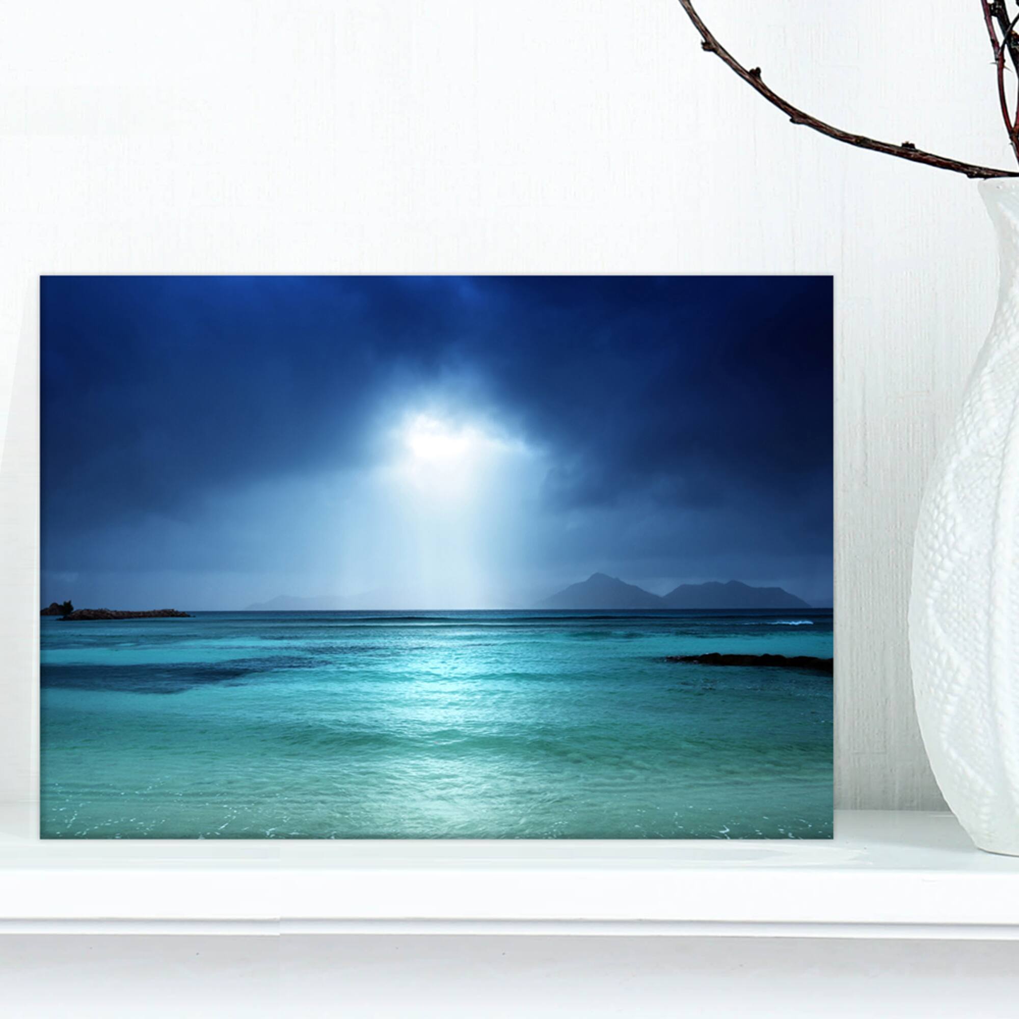 Designart - Blue sky on the beach of la Digue island Seychelles